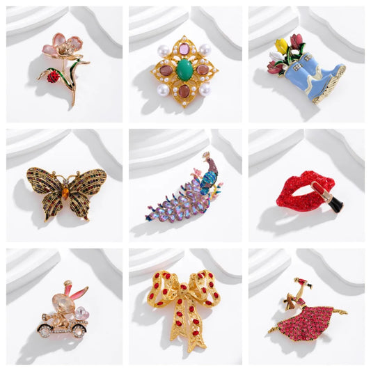 Pastoral Simple Style Animal Plant Bow Knot Alloy Inlay Rhinestones Unisex Brooches