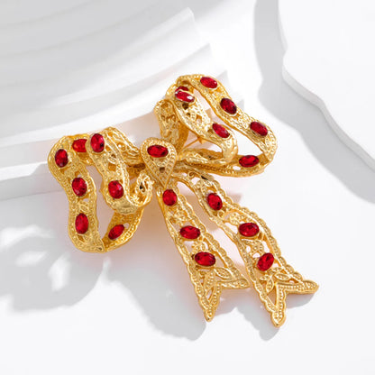 Pastoral Simple Style Animal Plant Bow Knot Alloy Inlay Rhinestones Unisex Brooches