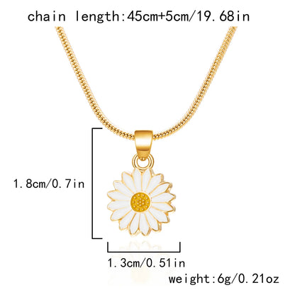 Pastoral Simple Style Daisy Alloy Copper Wholesale Pendant Necklace