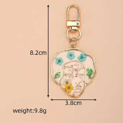 Pastoral Simple Style Flower Alloy Resin Printing Keychain