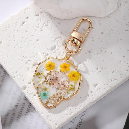 Pastoral Simple Style Flower Alloy Resin Printing Keychain