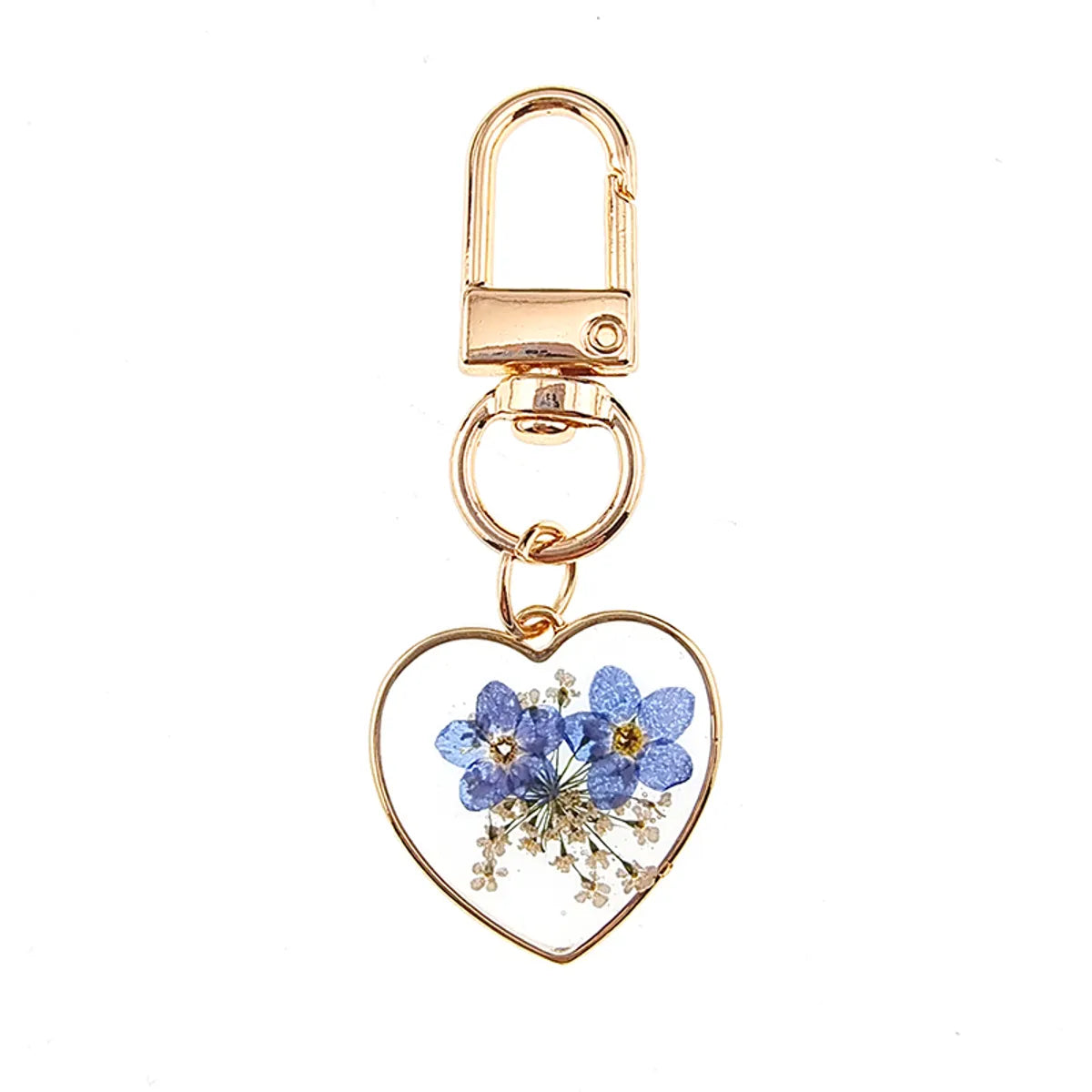 Pastoral Simple Style Heart Shape Flower Alloy Resin Keychain