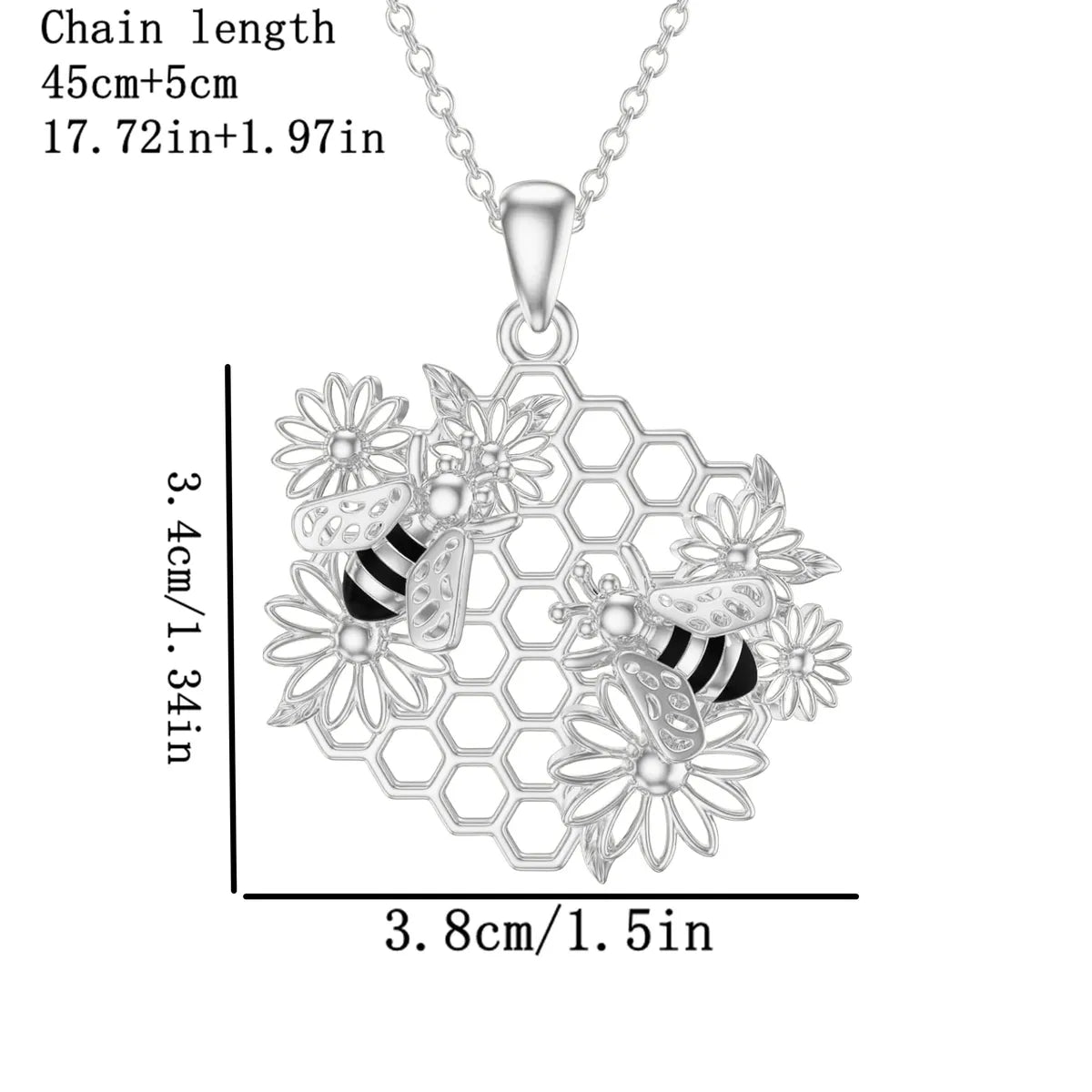 Pastoral Simple Style Sunflower Honeycomb Bee Alloy Hollow Out Gold Plated Silver Plated Women's Pendant Necklace