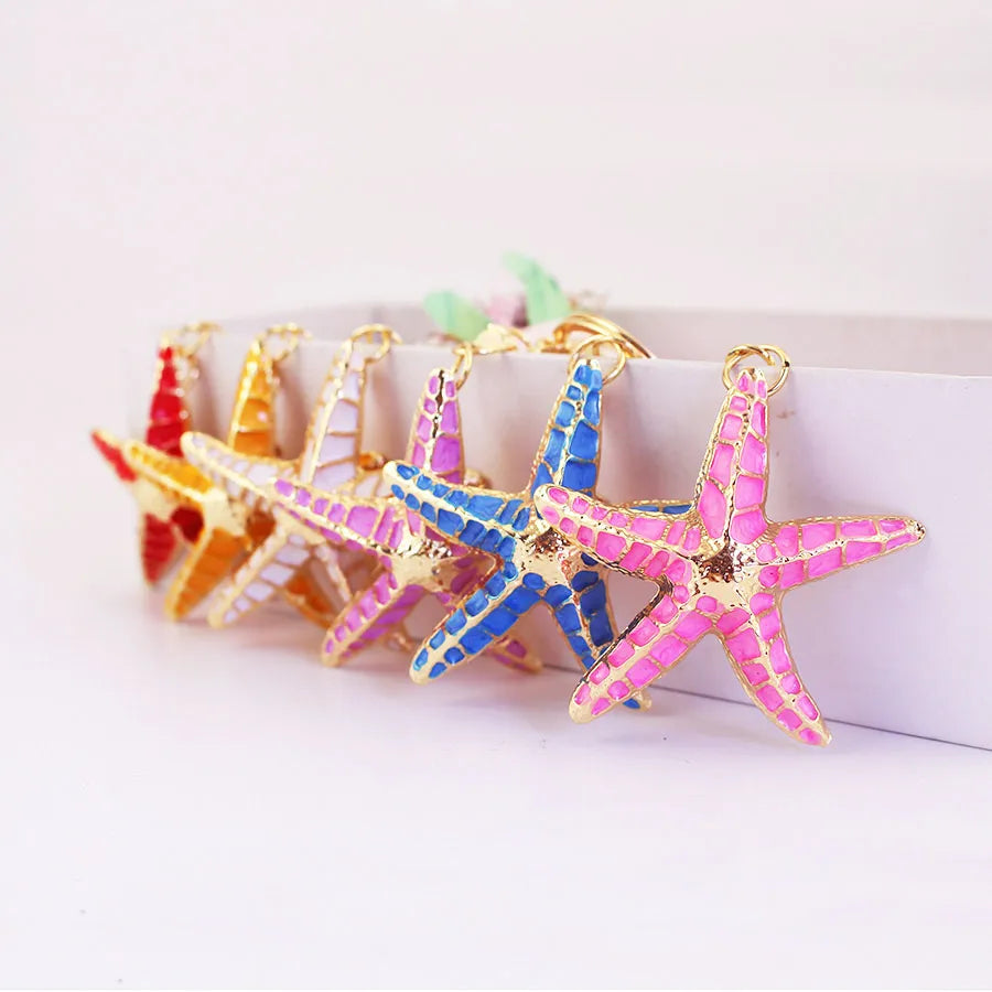 Pastoral Starfish Zinc Alloy Unisex Keychain