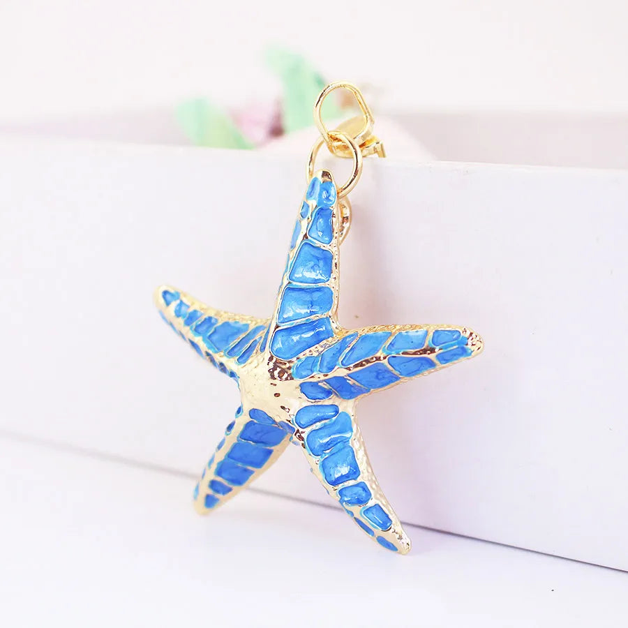 Pastoral Starfish Zinc Alloy Unisex Keychain