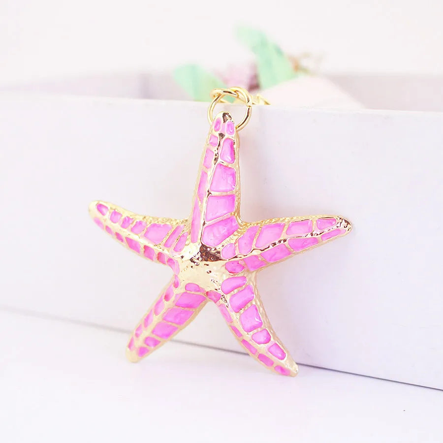 Pastoral Starfish Zinc Alloy Unisex Keychain