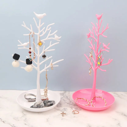 Pastoral Tree Bird Plastic Jewelry Rack