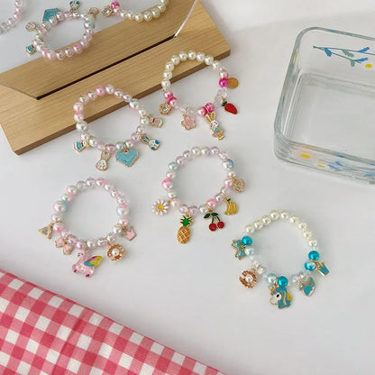 Pearl Cartoon Bracelet Cute Gradient Color Children'S Bracelet Wholesale