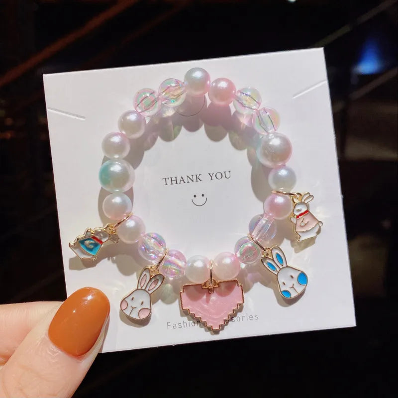 Pearl Cartoon Bracelet Cute Gradient Color Children'S Bracelet Wholesale