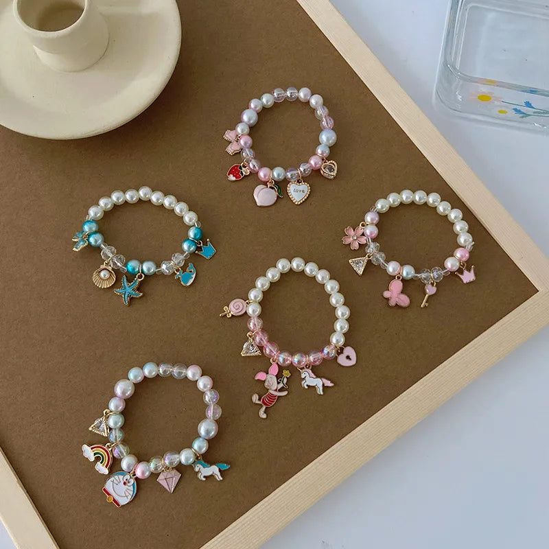 Pearl Cartoon Bracelet Cute Gradient Color Children'S Bracelet Wholesale