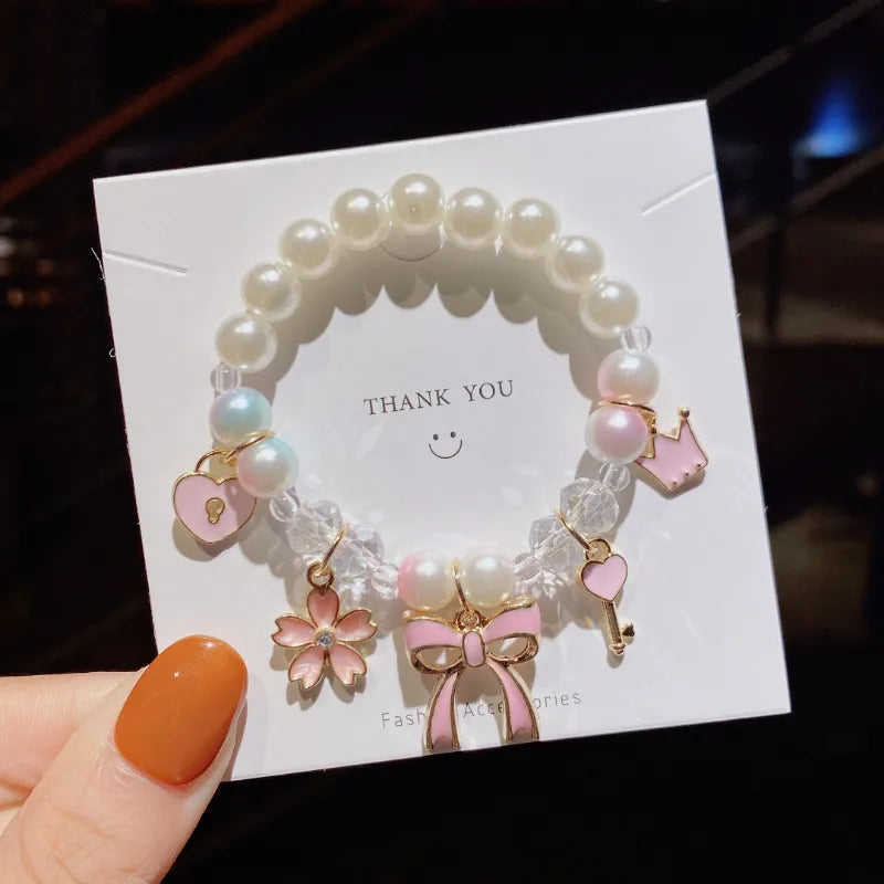 Pearl Cartoon Bracelet Cute Gradient Color Children'S Bracelet Wholesale