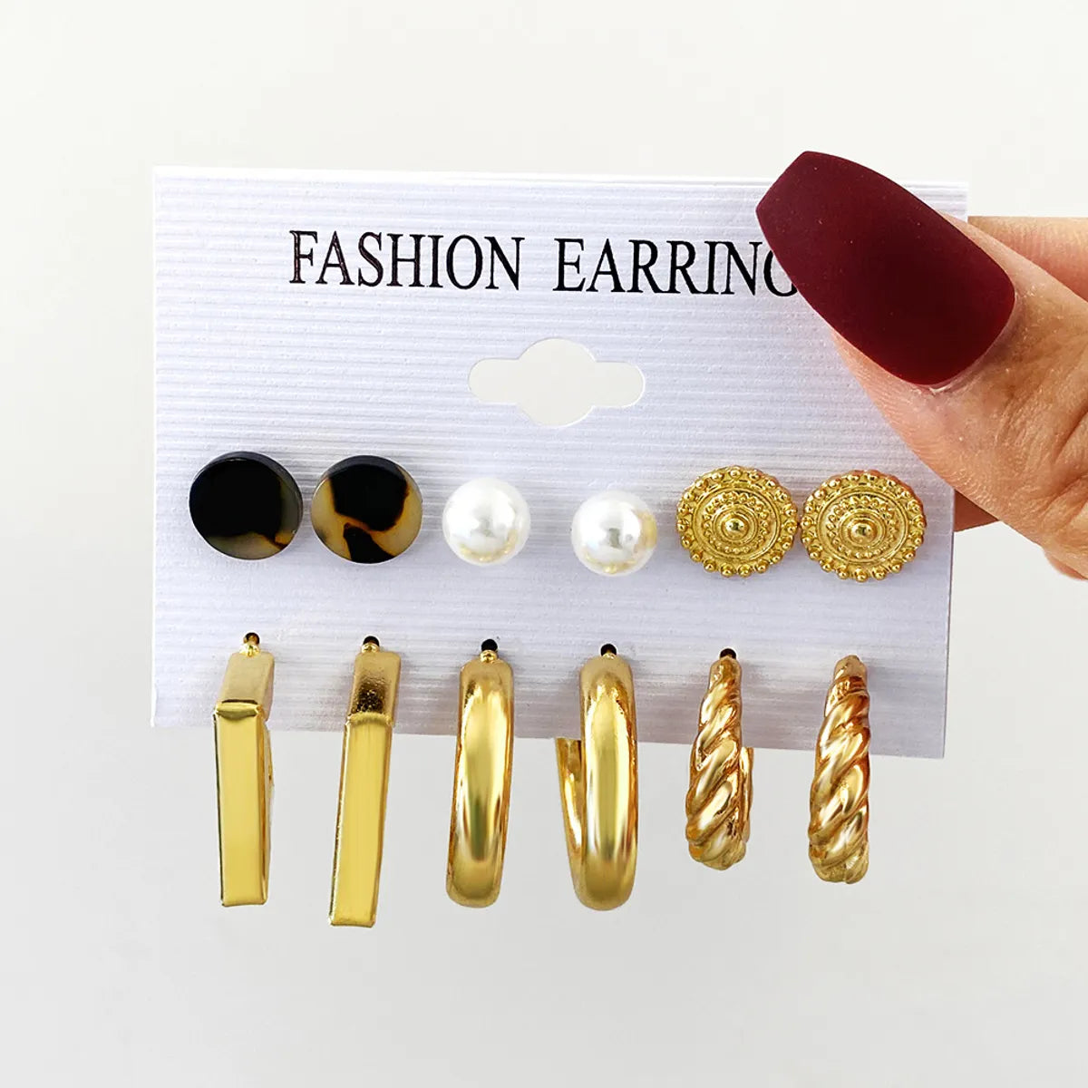 Vintage Style C Shape No Inlaid Earrings