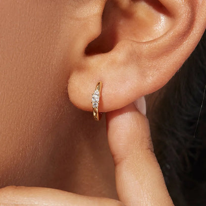 Personality Circle-Shaped Ear Buckle Inlaid Zircon Ear Hoop Earrings