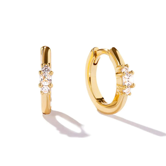 Personality Circle-Shaped Ear Buckle Inlaid Zircon Ear Hoop Earrings