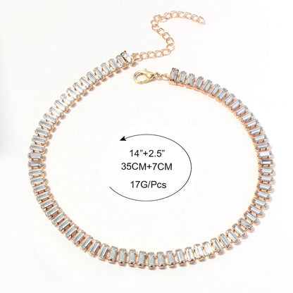 Personality Retro Alloy Rhinestone Short Necklace Choker Fashion Trend Necklace