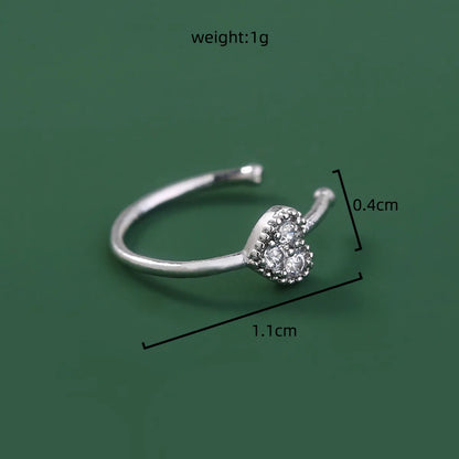 Personality Trend Nose Studs Micro-Studded Piercing False Nose Ring Crown Nose Clip Zircon Accessories