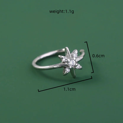 Personality Trend Nose Studs Micro-Studded Piercing False Nose Ring Crown Nose Clip Zircon Accessories