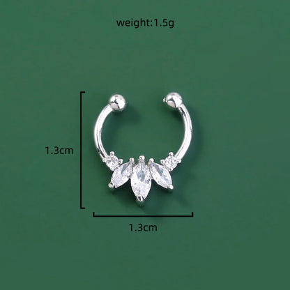 Personality Trend Nose Studs Micro-Studded Piercing False Nose Ring Crown Nose Clip Zircon Accessories