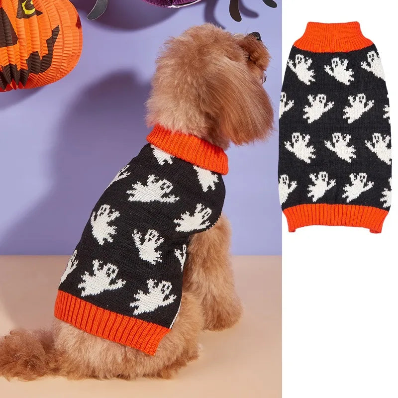 Pet Halloween Multi-Pumpkin Smile Knitted Sweater Small Puppies Clothing