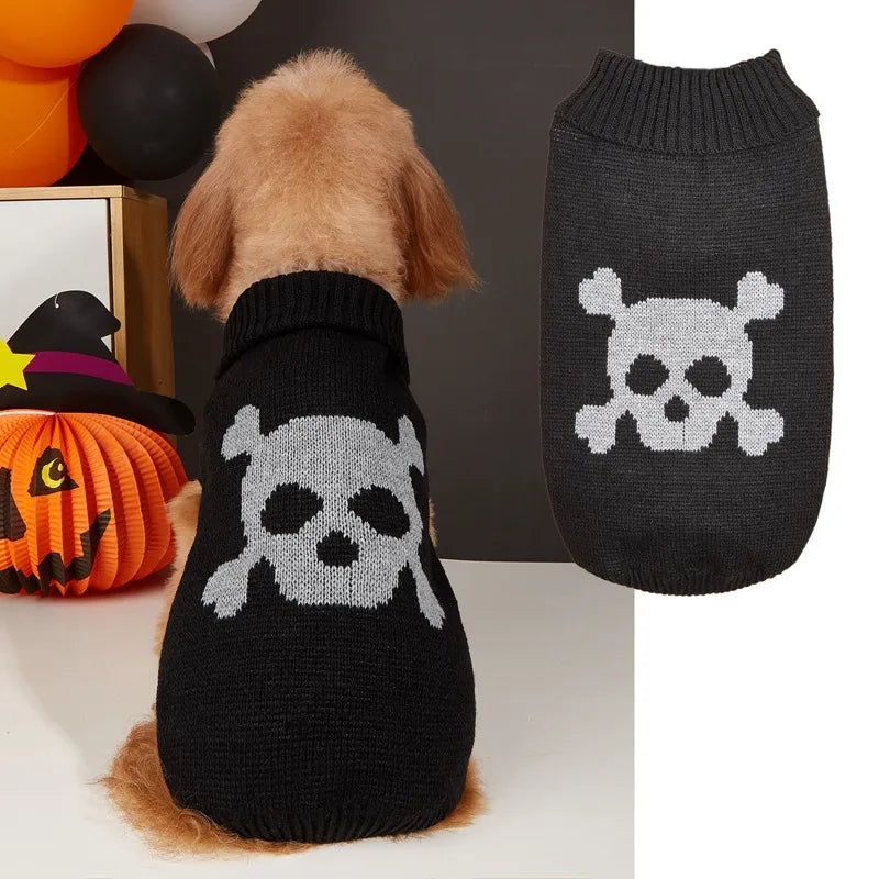 Pet Halloween Multi-Pumpkin Smile Knitted Sweater Small Puppies Clothing