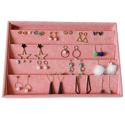 Pink Ice Fleece Jewelry Tray Jewelry Display Rack Earrings Earrings Necklace Bracelet Pendant Storage Box