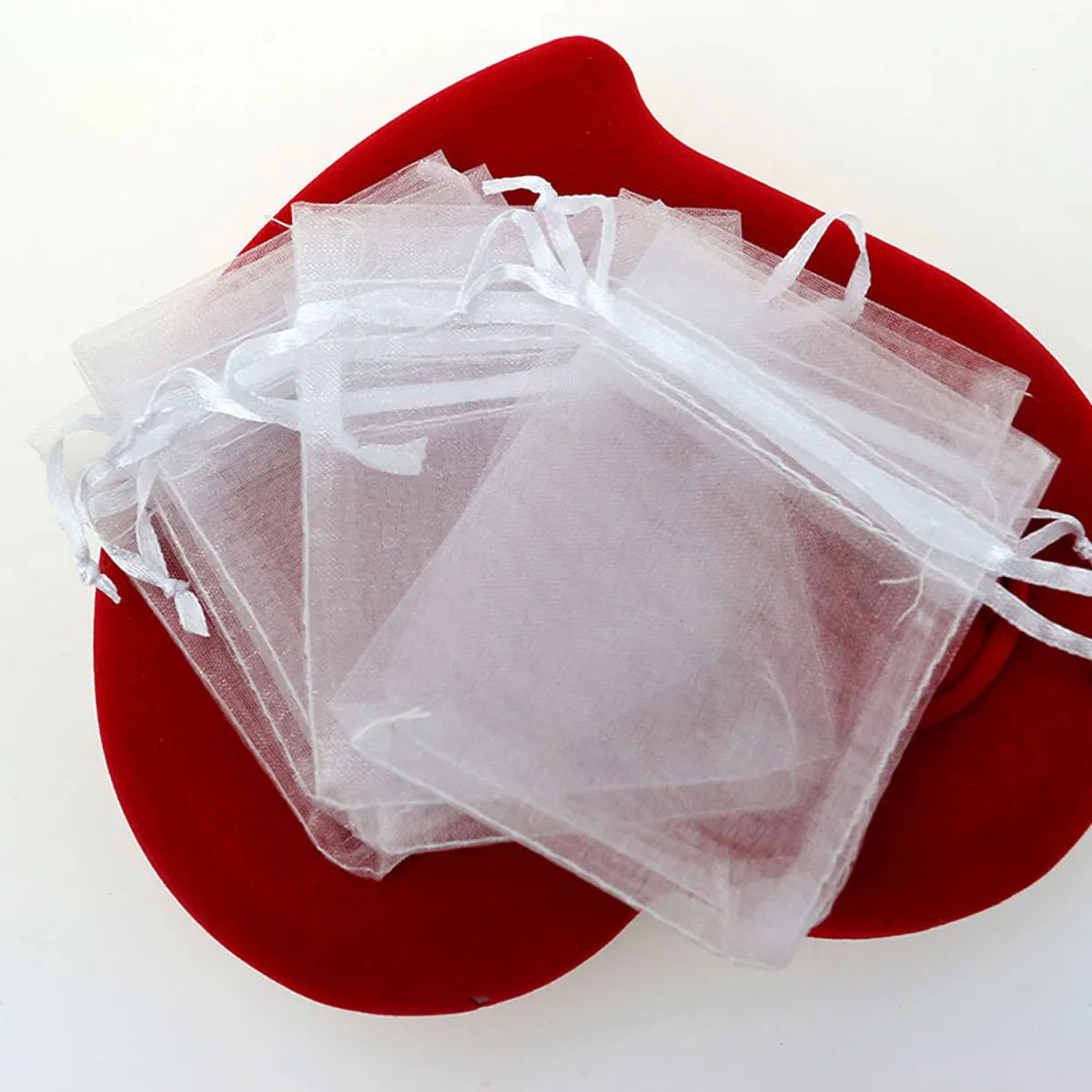 Simple Style Solid Color Organza Jewelry Packaging Bags