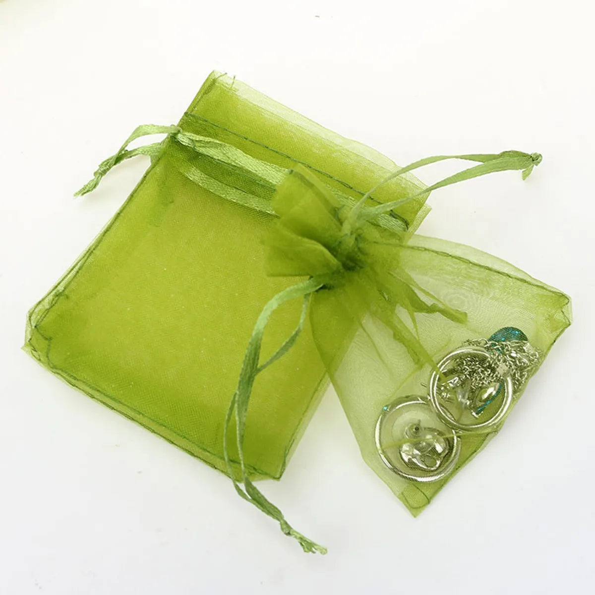 Simple Style Solid Color Organza Jewelry Packaging Bags