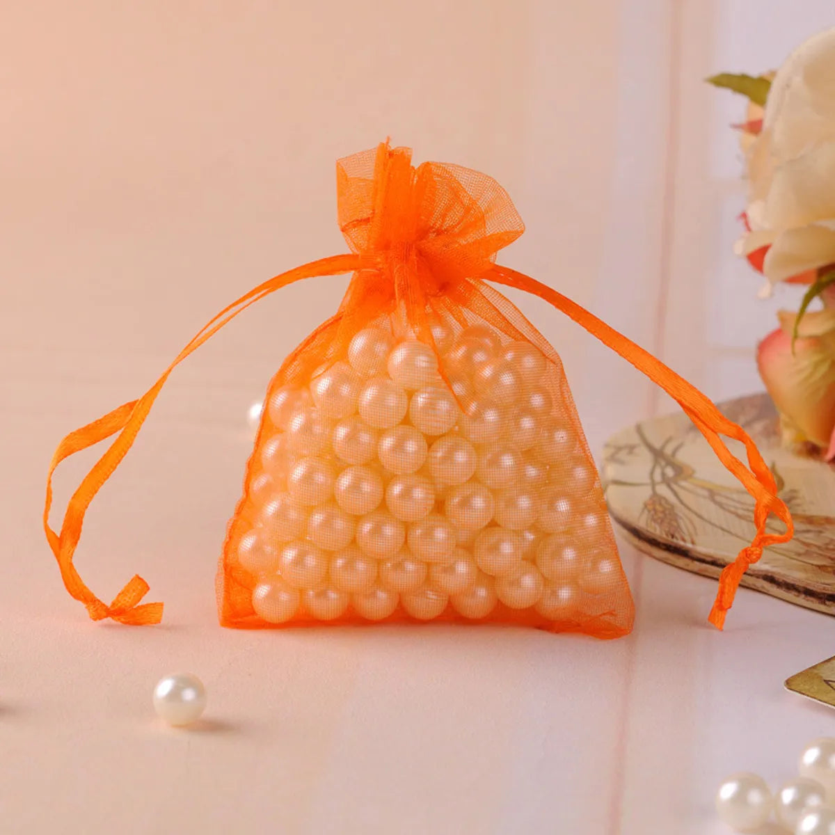 Simple Style Solid Color Organza Jewelry Packaging Bags