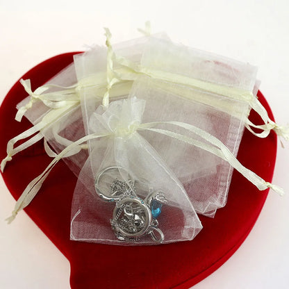 Simple Style Solid Color Organza Jewelry Packaging Bags