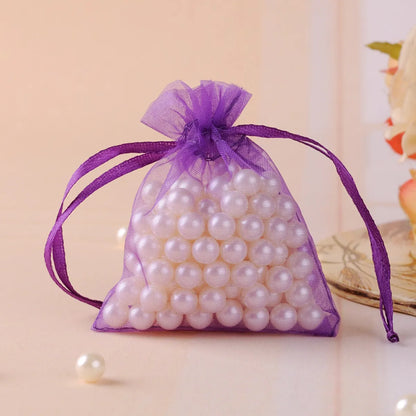 Simple Style Solid Color Organza Jewelry Packaging Bags