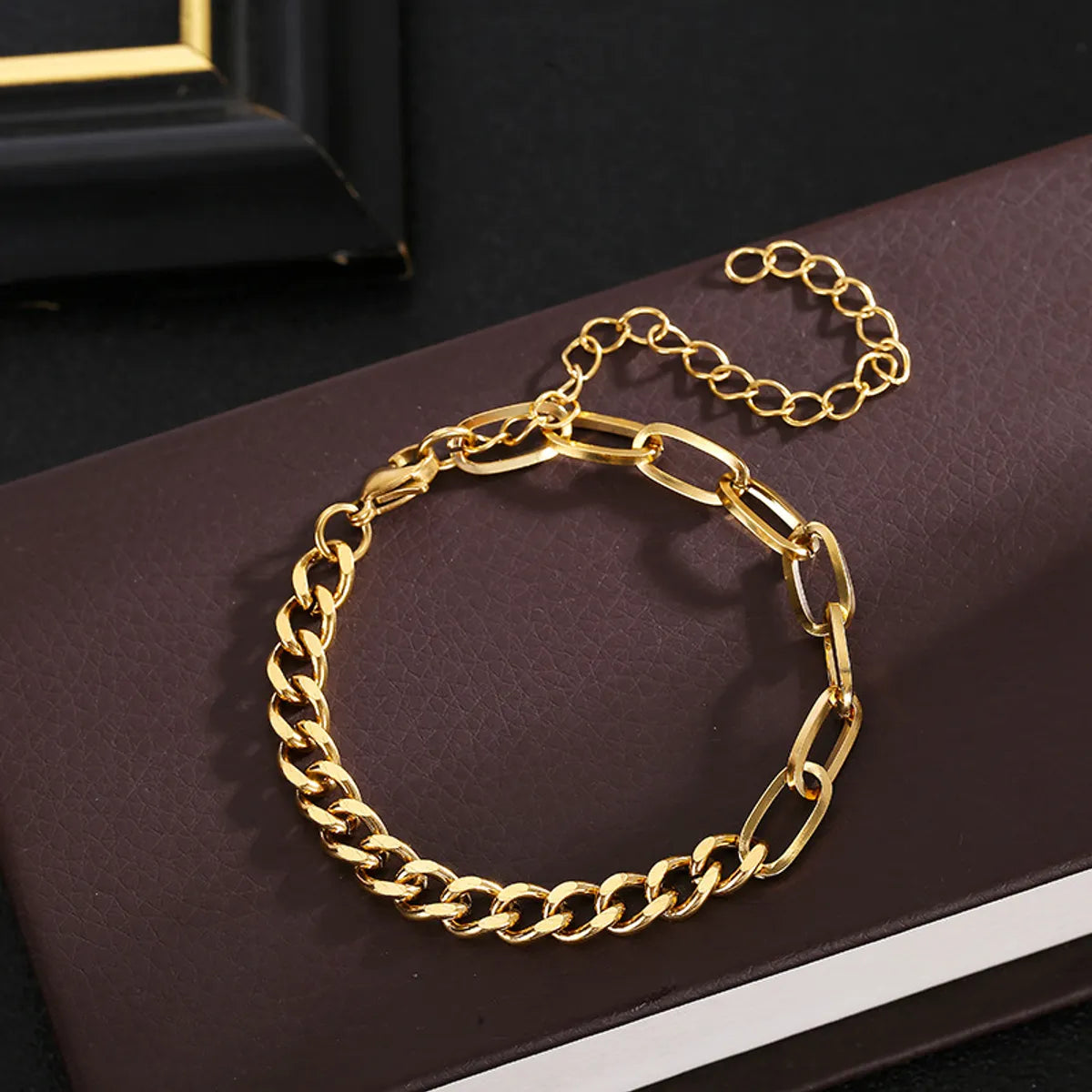 European And American New Fashion Simple Grinding Cross Stainless Steel Chain Bracelet Men And Women Jewelry Wholesale Foreign Trade Exclusive