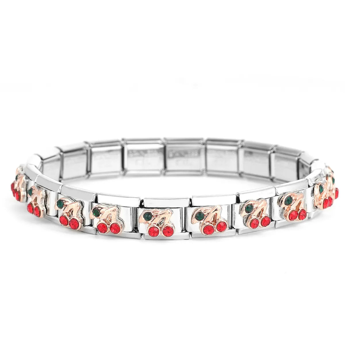 Popular Nordic Italian 9mm Universal Stainless Steel Color Module Bracelet Rainbow Rooster Pearl Crown Diy Bracelet