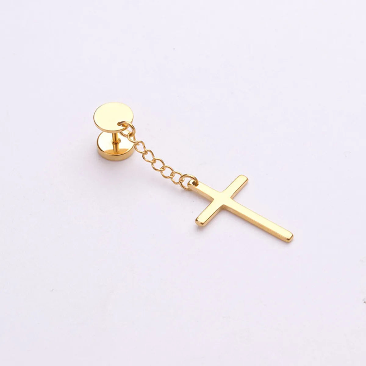 Simple Style Cross Plating Stainless Steel Earrings