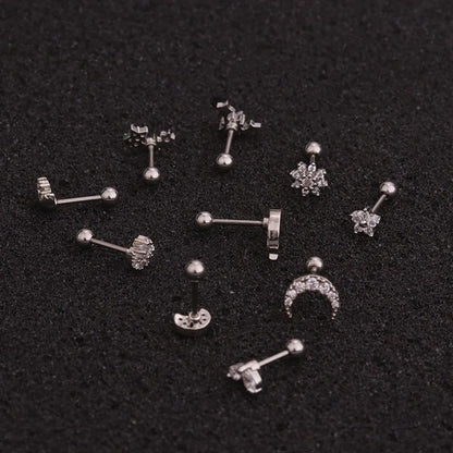 Popular Zircon  Micro-inlaid  Studs Stainless Steel Flower Earrings  Wholesale