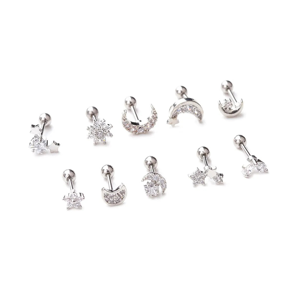 Popular Zircon  Micro-inlaid  Studs Stainless Steel Flower Earrings  Wholesale