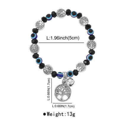 Preppy Style Simple Style Life Tree Artificial Crystal Beaded Artificial Crystal Women'S Bracelets