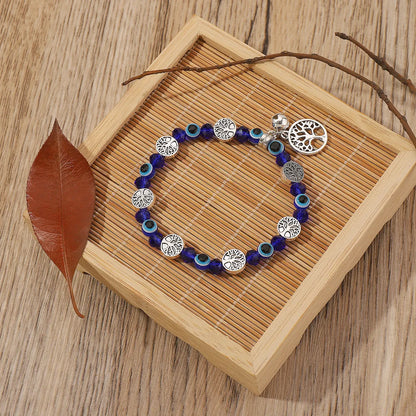 Preppy Style Simple Style Life Tree Artificial Crystal Beaded Artificial Crystal Women'S Bracelets