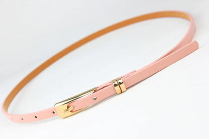 Preppy Style Simple Style Solid Color Pu Leather Alloy Plating Women'S Leather Belts