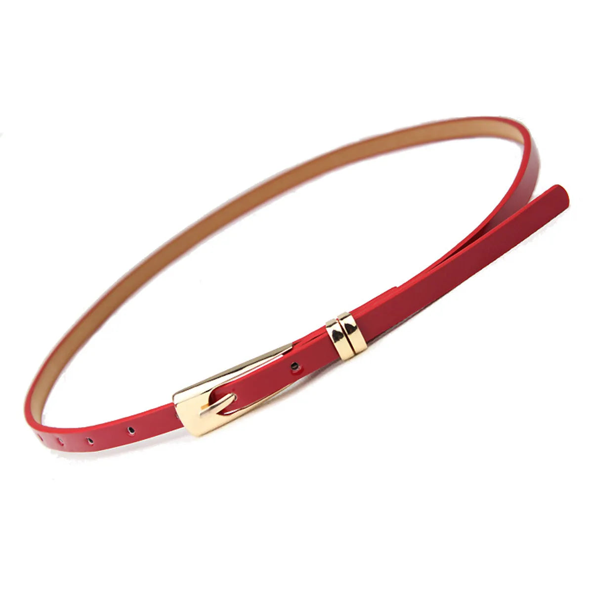 Preppy Style Simple Style Solid Color Pu Leather Alloy Plating Women'S Leather Belts