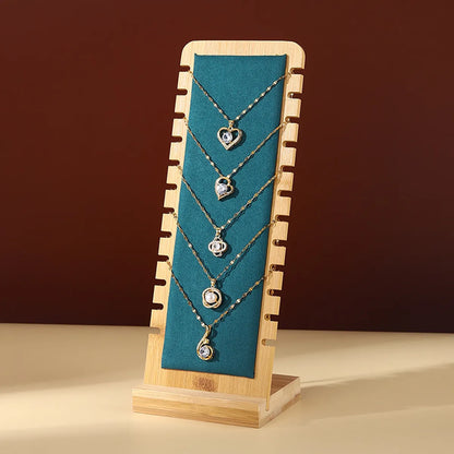 Simple Style Solid Color Bamboo Jewelry Rack