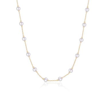 Princess Cute Commute Solid Color Stainless Steel Freshwater Pearl Plating 18k Gold Plated Necklace