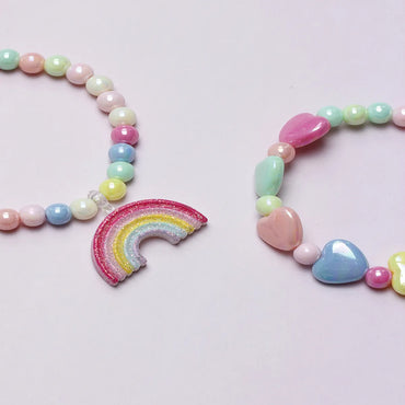 Princess Cute Rainbow Arylic Plastic Resin Scallop Chain Girl'S Bracelets