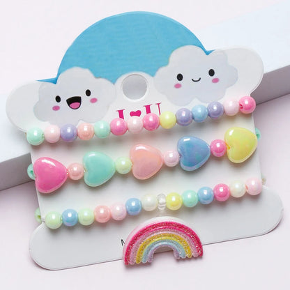 Princess Cute Rainbow Arylic Plastic Resin Scallop Chain Girl'S Bracelets