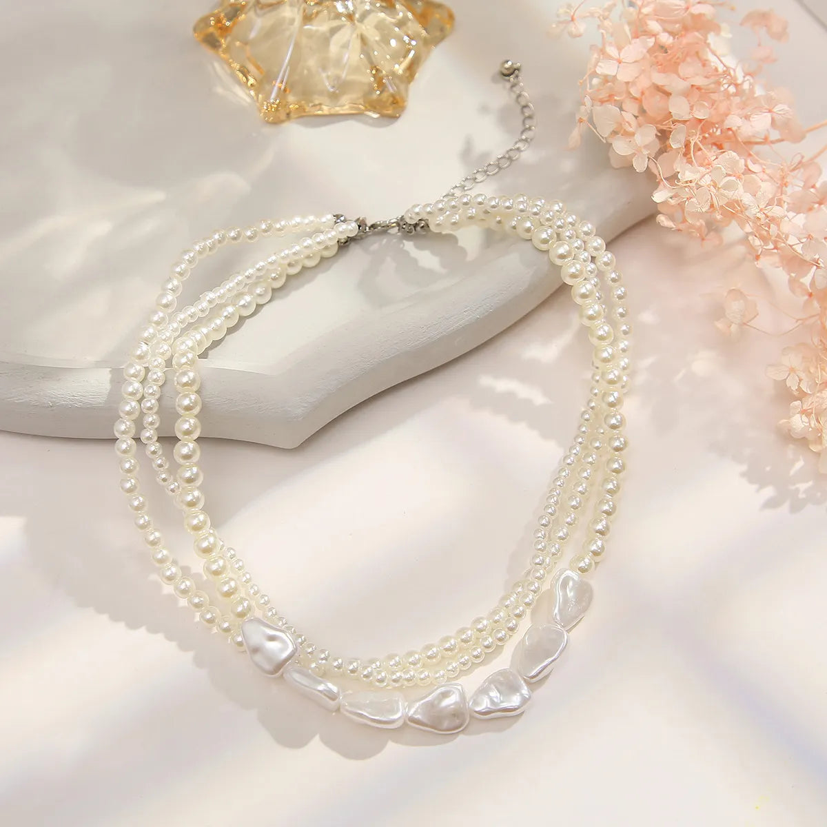 Princess Geometric Artificial Pearl Plating Women'S Necklace 1 Piece