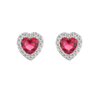 Princess Heart Shape Copper Alloy Plating Inlay Zircon Women's Ear Studs