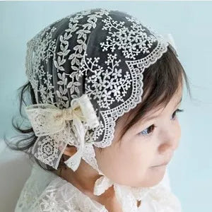 Princess Solid Color Bow Knot Lace Net Yarn Hair Band