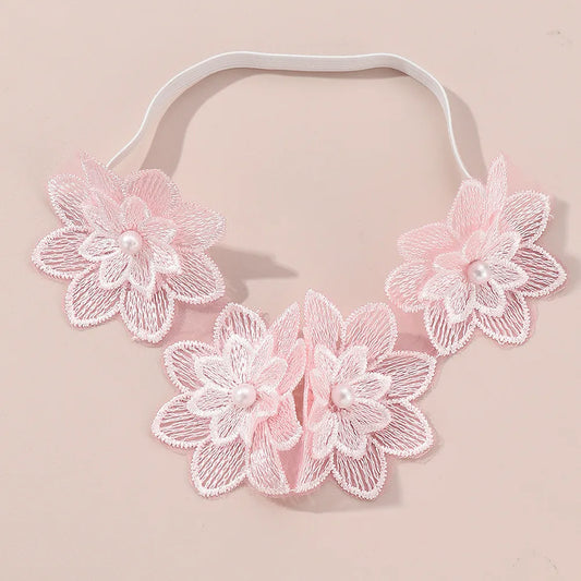 Princess Sweet Flower Cloth Elastic Band Flowers Hair Band