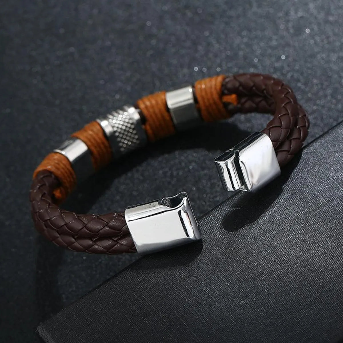 Fashion Geometric Pu Leather No Inlaid Unisex Bracelets