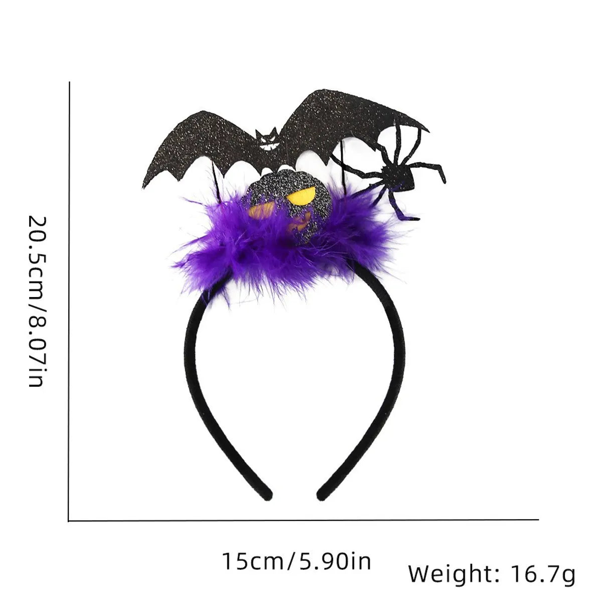 Halloween Pumpkin Cat Bat Felt Feather Masquerade Party Hair Band Costume Props