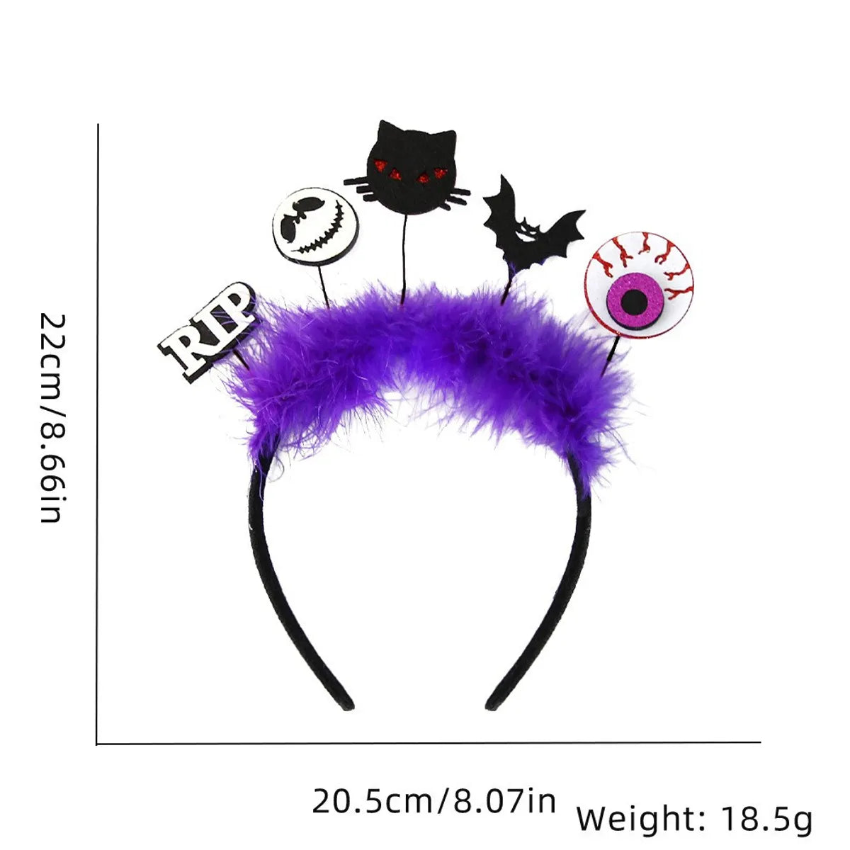 Halloween Pumpkin Cat Bat Felt Feather Masquerade Party Hair Band Costume Props